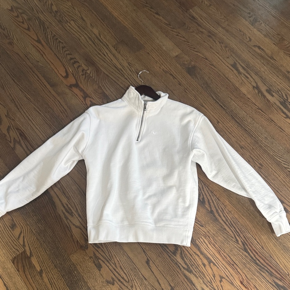 Nike Men's White Half-Zip Sweater